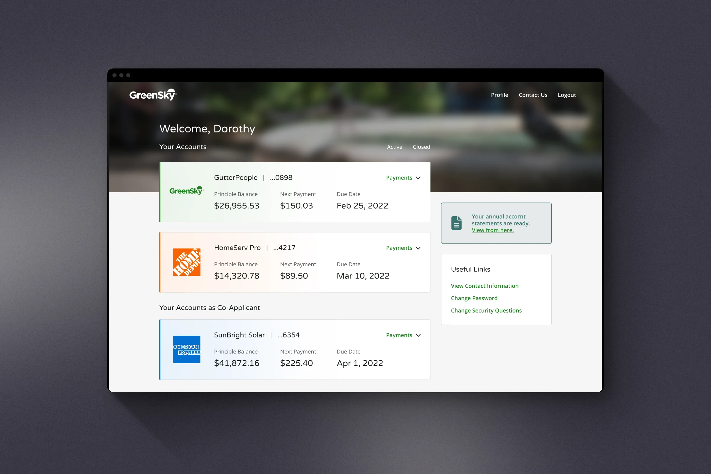 Consumer Finance Portal — preview